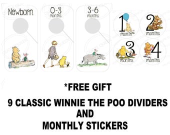Winnie the Pooh Baby Closet Dividers and Monthly Stickers