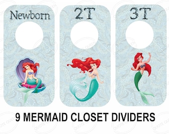 Little Mermaid Closet Dividers, Under The Sea Nursery Organizer
