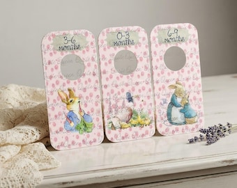 Beatrix Potter Baby Clothes Dividers, Nursery Organizer, Pink Polka Dot, Newborn to 3T