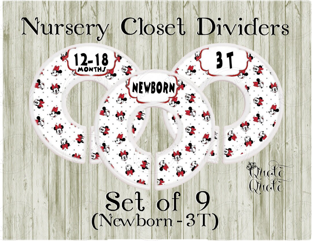 Minnie Mouse Closet Dividers, Minnie Mouse, Disney, Red Minnie Mouse