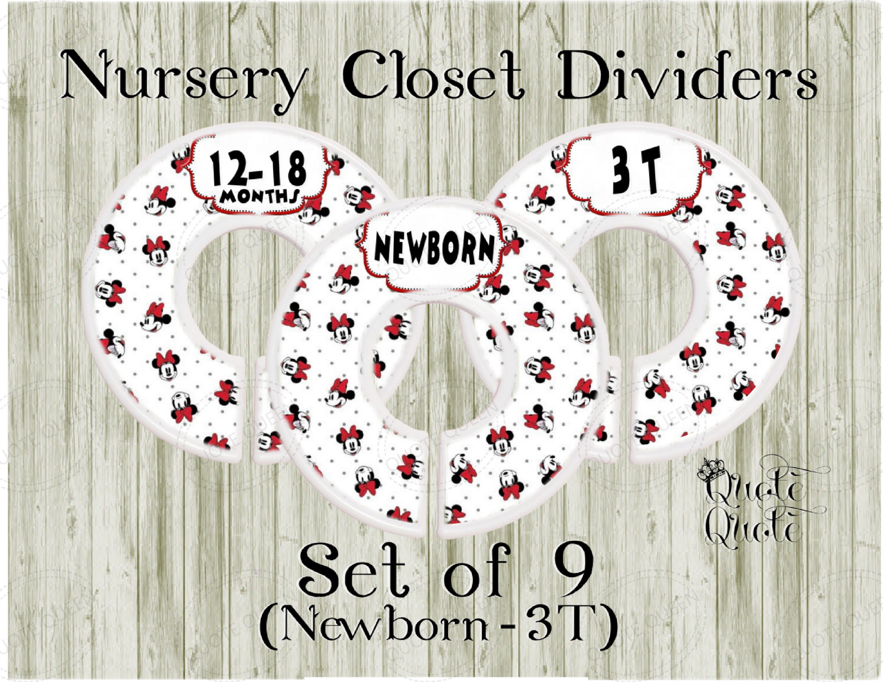 Minnie Mouse Closet Dividers Minnie Mouse Disney Red Minnie Etsy