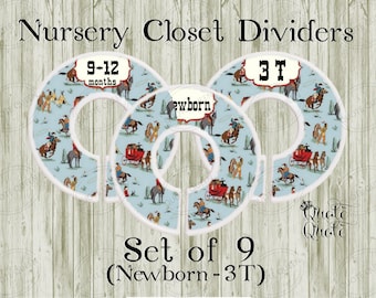 Western Baby Nursery Closet Organizers Dividers Newborn-3T, Western Closet Organizers, Closet Dividers, Nursery Clothes Dividers, Western