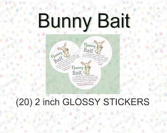 Easter Bunny Bait Glossy Stickers, 2" Round