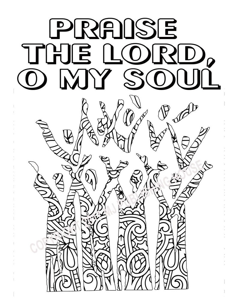 Bible Verse Coloring Page Praise The Lord O My Soul | Etsy