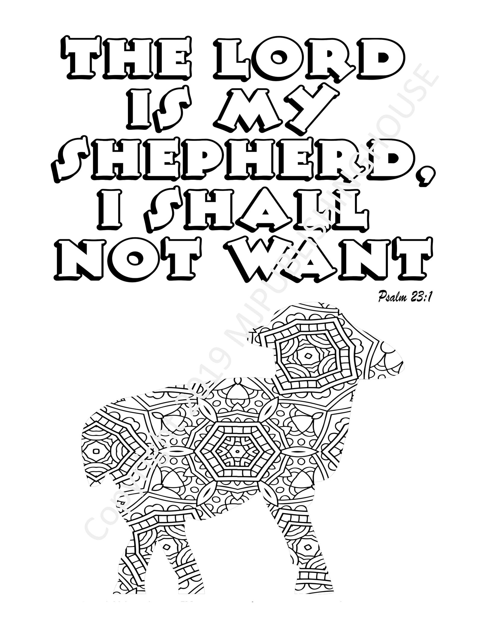 The Lord Is My Shepherd Coloring Page Coloring Pages