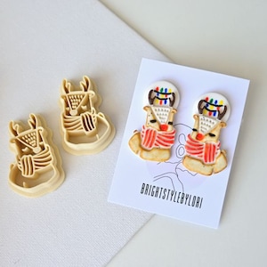 Reindeer Polymer Clay Cutter/ Mirror Christmas Clay Cutters/ Deer Winter Embossing Clay Cutter