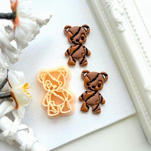 Spooky Teddy Bear Polymer Clay Cutter/ zombie bear/Halloween Clay Cutters/ 3D Printed Clay Cutter/ Fall (Autumn) Embossing Clay Cutter