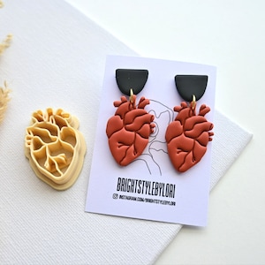 Anatomical heart Polymer Clay Cutter/ Halloween Clay Cutters/ 3D Printed Clay Cutter/ Fall (Autumn) Embossing Clay Cutter