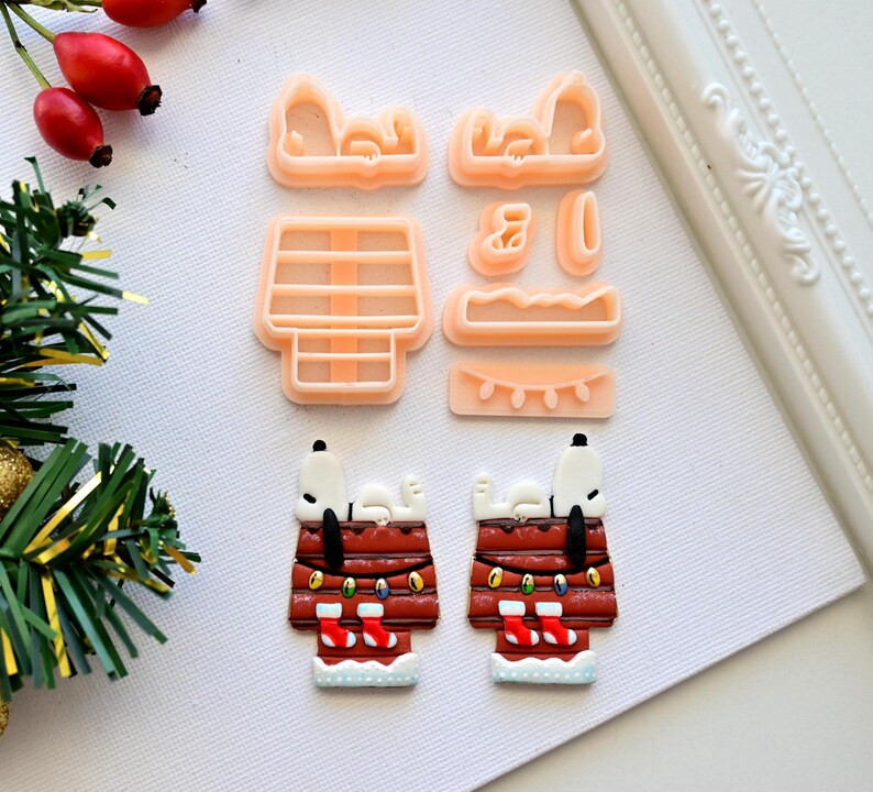 Snoopy Christmas Clay Cutter Christmas Cutters winter Holiday Embossing
