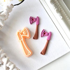 Cortador de arcilla polimérica para San Valentín, cortador de arcilla con forma de hacha y corazón, herramienta para estampar amor (5 tamaños)