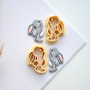 Easter Bunny Clay Cutter |MIRROR Rabbit Clay Cutters Embossing Clay Cutter Tool