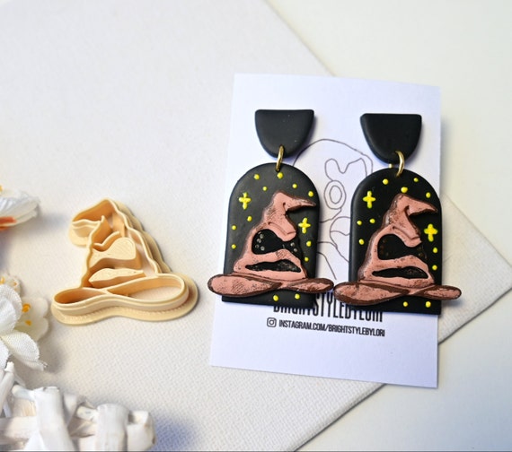 Magic hat Polymer Clay Cutter, Halloween Clay Cutters, 3D Printed Clay Cutter, Fall (Autumn) Embossing Clay Cutter- 3 Sizes