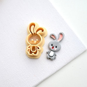 Easter Bunny Clay Cutter |MIRROR Rabbit Clay Cutters Embossing Clay Cutter Tool