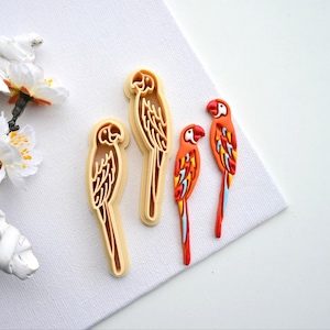 Parrot Polymer Clay Cutter/ Summer Clay Cutters/ Mirror 3D Printed Clay Cutter/ Bird Embossing Clay Cutter- 5 Sizes