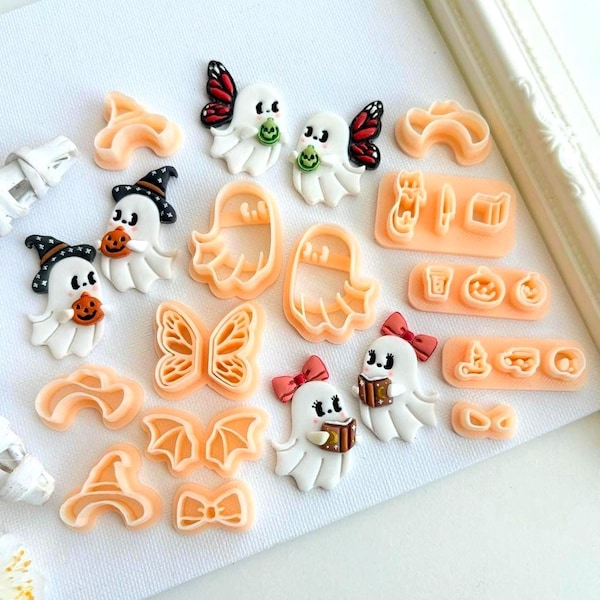 Ghost Polymer Clay Cutter/ Halloween Clay Cutters/ 3D Printed Clay Cutter/ Fall (Autumn) Embossing Clay Cutter