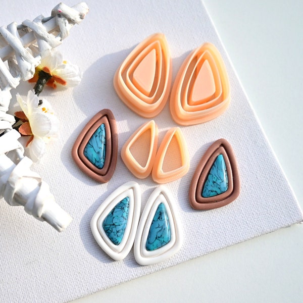 Set Polymer Clay Cutter/ Mirror Delilah/ Gemstone Clay Cutters/ 3D Printed Clay Cutter/ Embossing Clay Cutter 3 Sizes
