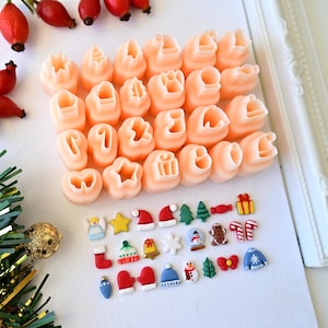 Christmas Holiday Mini Stud Clay Cutter | Embossed Clay Cutter | Winter Clay Earring Cutters