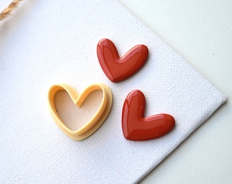 Valentines day Polymer Clay Earring Cutter | Heart cutters | Embossing Clay Cutter Tool