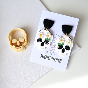 Skull Polymer Clay Cutter/ Halloween Clay Cutters/ 3D Printed Clay Cutter/ Fall (Autumn) Embossing Clay Cutter