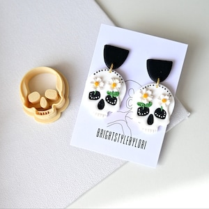 Skull Polymer Clay Cutter/ Halloween Clay Cutters/ 3D Printed Clay Cutter/ Fall (Autumn) Embossing Clay Cutter