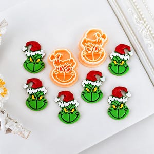 Christmas Polymer Clay Cutter/ Grinch Winter Holiday Embossing Clay Cutter