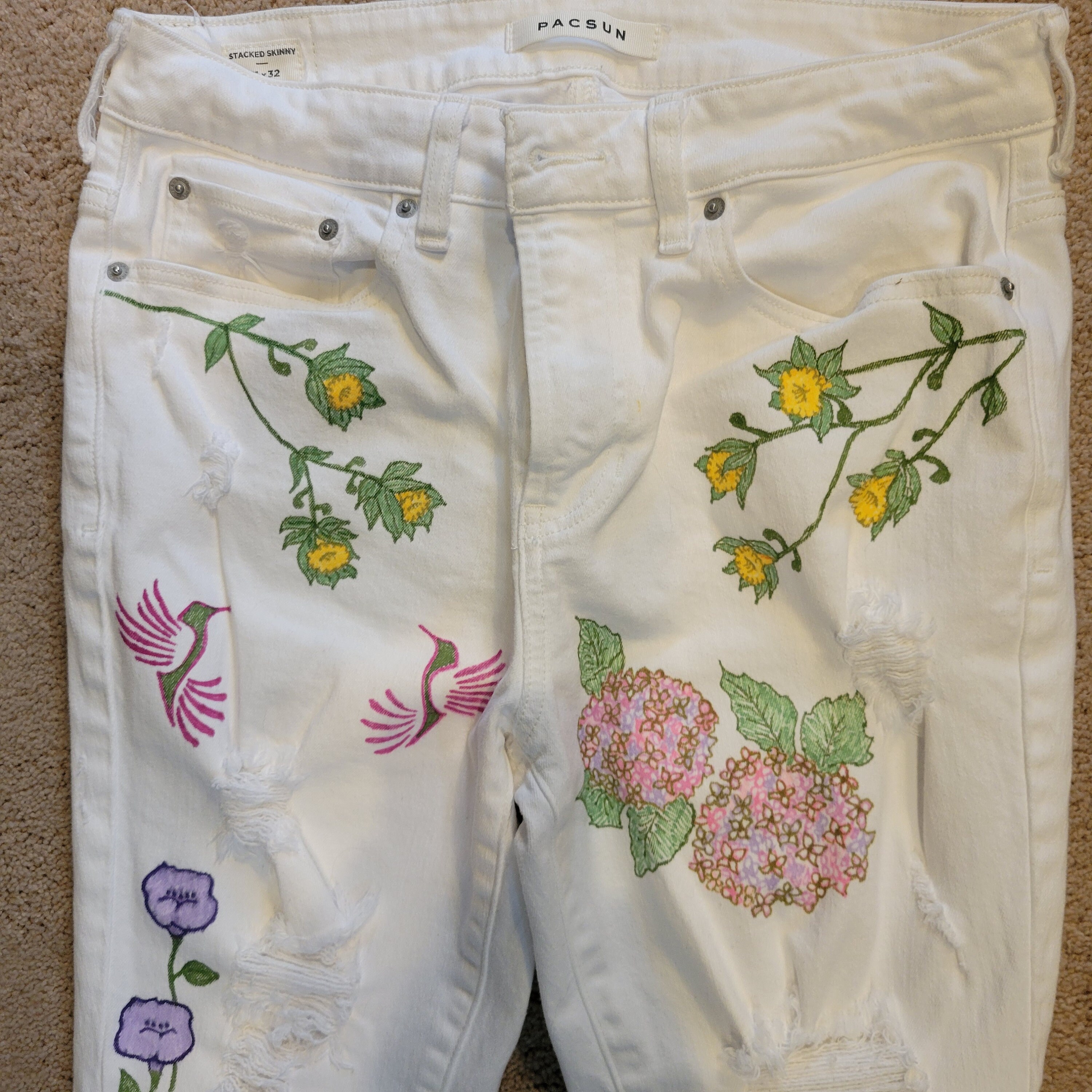 Pacsun embroidered jeans best sale