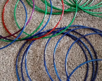 Vivid colors - 9 inch metal rings for crafts, researchers, wreaths. Red, blue, green, purple. Set of 12 , color mix?