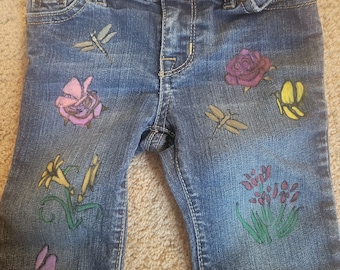 Hand-painted Jeans - Toddler Size 18 months Unique Jeans