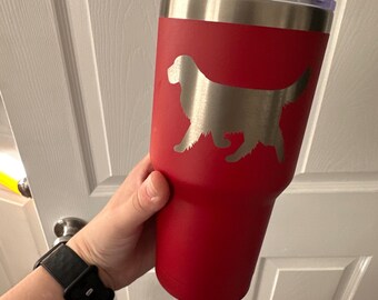 Golden Retriever Tumbler Laser Engraved Dog Cup Personalized Gifts Insulated Travel Mug for Pet Lovers