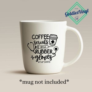 Coffee Scrubs And Rubber Gloves - Vinyl Die Cut Decal Sticker