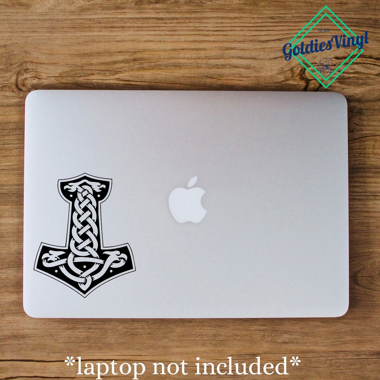 thumbnail image 2 of Mjolnir Viking Hammer Vinyl Decal – Norse Dragons Die Cut Sticker (V2) 2 of 6
