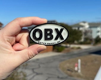 3D Printed OBX Outer Banks Magnet, Beach Decor Fridge Magnet, NC North Carolina Coastal Souvenir, Custom Colors Available