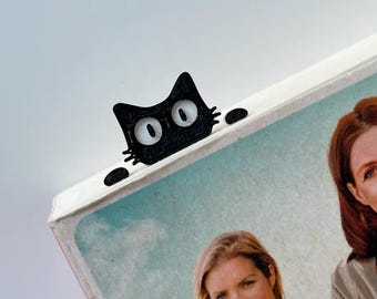3Dプリント猫のぞき見ブックマーク | かわいい猫好きへのギフト | 読書家や読書家のためのユニークな3Dプリントブックマーク