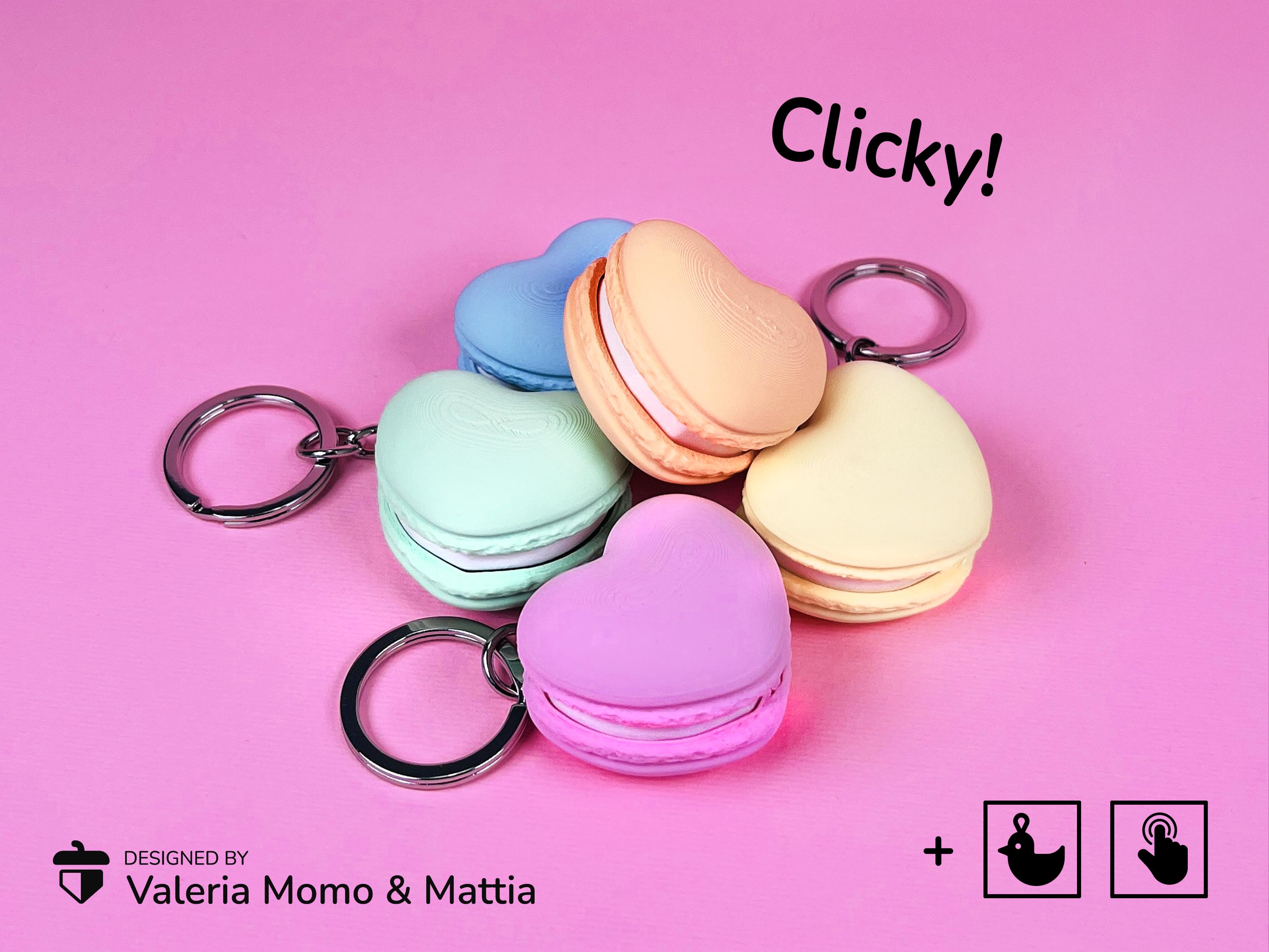 Macaron Heart Clicker Fidget Toy | Unique Stress Relief  Desk Accessory | Fun Gift Idea for Kids & Adults