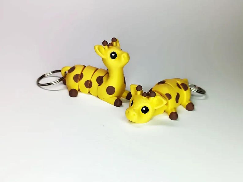 Hand Made Flexi Giraffe Keychain - 3D Printed - Etsy