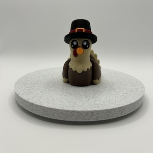 3D Printed Handmade Flexible Turkey Figure Keychain - Unique Gift, Thanksgiving Decor, Cute Animal Charm, Collectible Accessory
