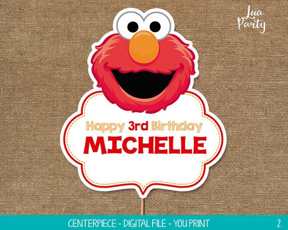Elmo Centerpiece Print Yourself Elmo Birthday Centerpiece Etsy