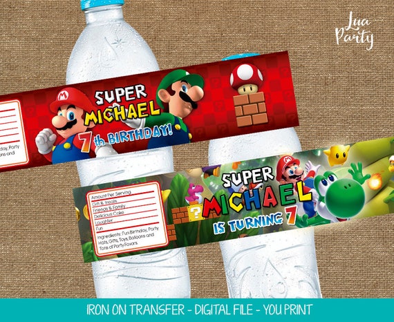 Super Mario Eau Etiquettes Imprimer Vous Meme Etiquettes De Etsy