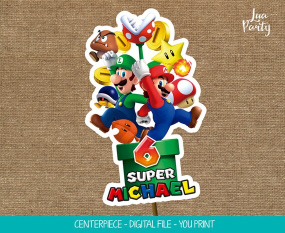Super Mario Centerpiece Print Yourself Super Mario Birthday Etsy Super Mario Centerpiece Print Yourself Super Mario Birthday Etsy