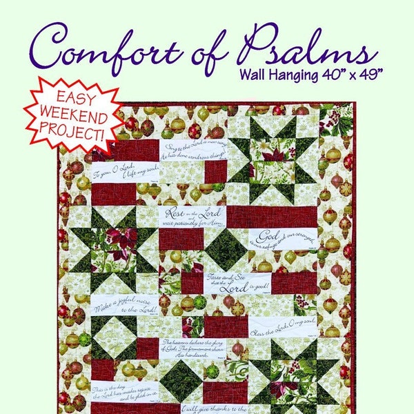 Comfort of Psalms Quilt Pattern + Scripture Fabric Panel Kit