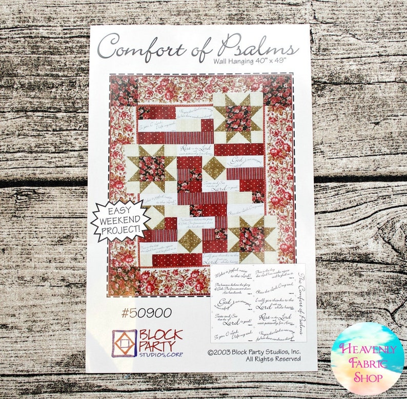 Comfort of Psalms Quilt Pattern Scripture Fabric Panel Kit Etsy
