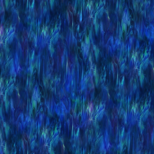 Spirit of Love Stained Glass Dark Blue Digitally Printed Cotton Fabric