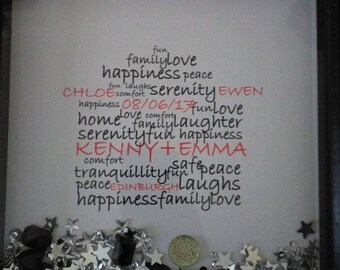 New Home - House word art box-frame gift