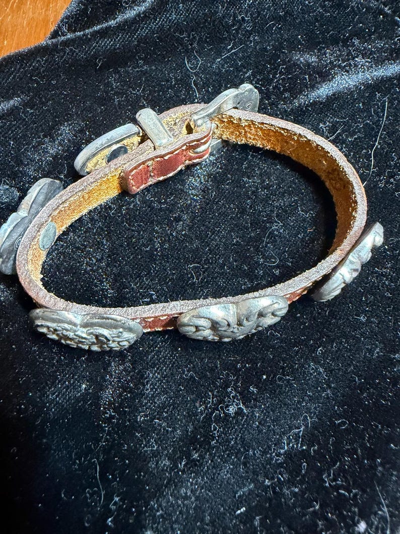 Brighton Silver Heart Concho Brown Leather Buckle Bracelet image 6