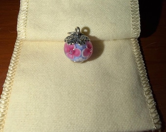 RARE Retired James Avery Sterling Silver Spring Blossom Art Glass Finial Charm