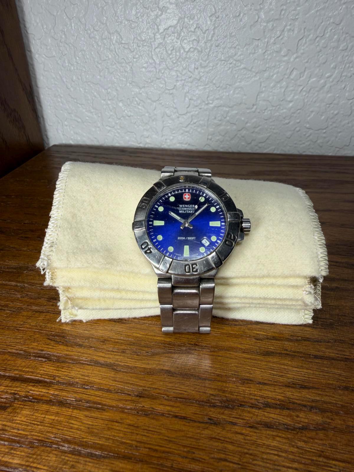 Wenger swisBlack and Silver women’s Watch with Deep Blue Face with diamond dial Crystalline Bezel Sterling Blue main image 4