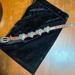 Brighton Silver Heart Concho Brown Leather Buckle Bracelet image 1