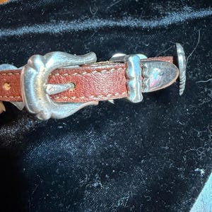 Brighton Silver Heart Concho Brown Leather Buckle Bracelet image 4