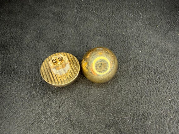 Vintage 14K Yellow Gold Ball Stud Earrings 5 Grams Solid 14KT High Polish View 2