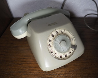 Vintage German Rotary Dial Telephone - FeTAp 611 Siemens Style Retro Desk Phone